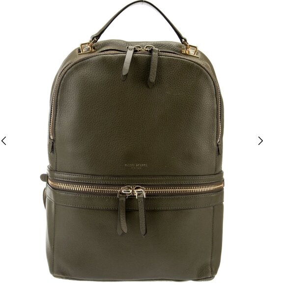 Henri Bendel West 57th Olive Green Leather Backpack, Discontinued Luxury RARE! - Picture 1 of 12